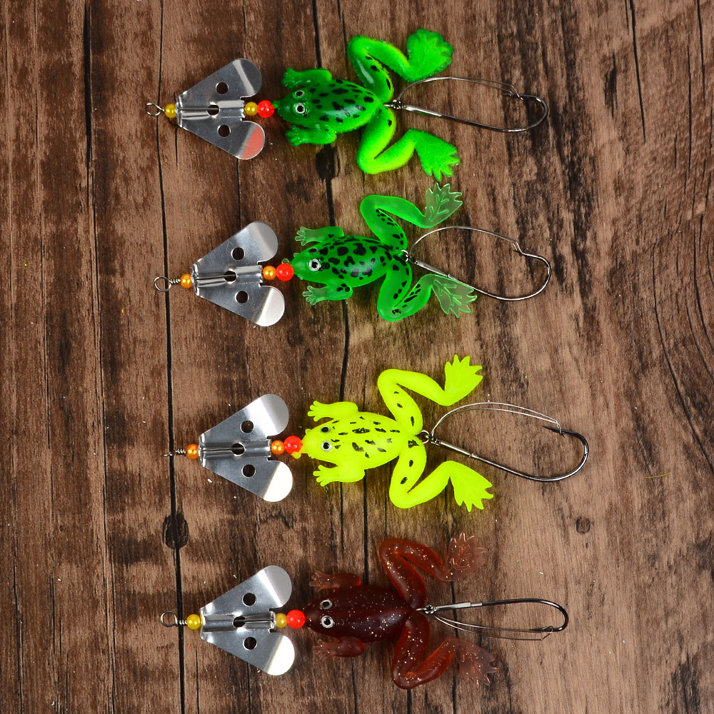 Fishing Lure Soft Plastic - 4pcs Frog Soft Lure Tube Bait