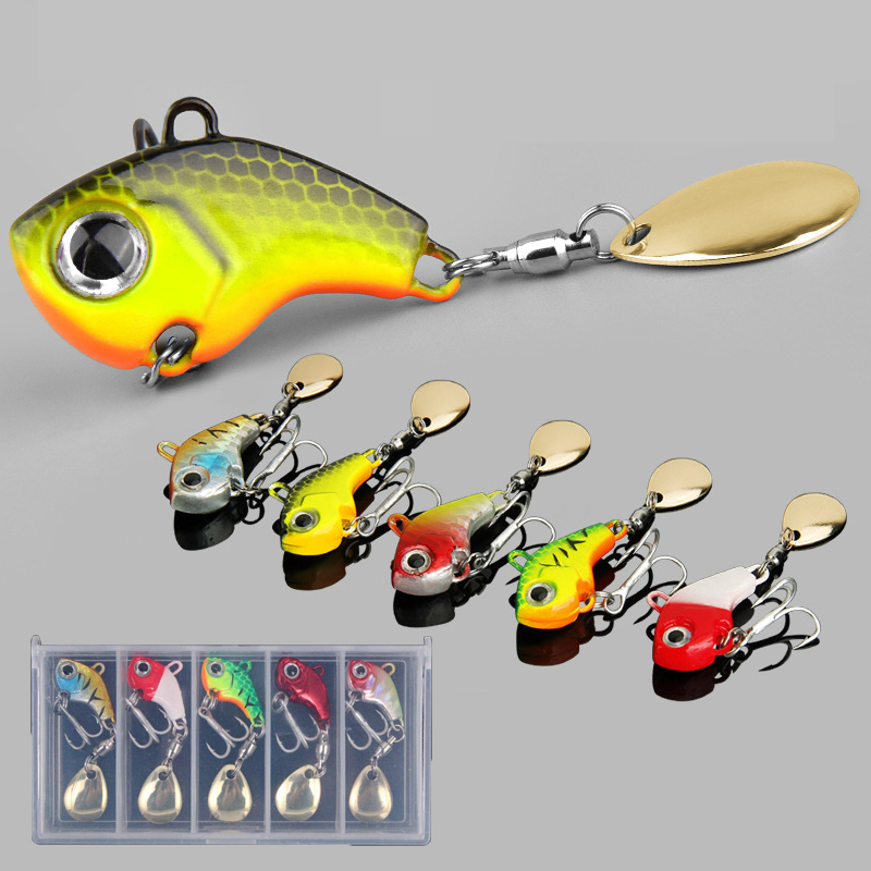Fishing Lure Spoon - 5pcs Fishing Lure Set Wobbler Rotating