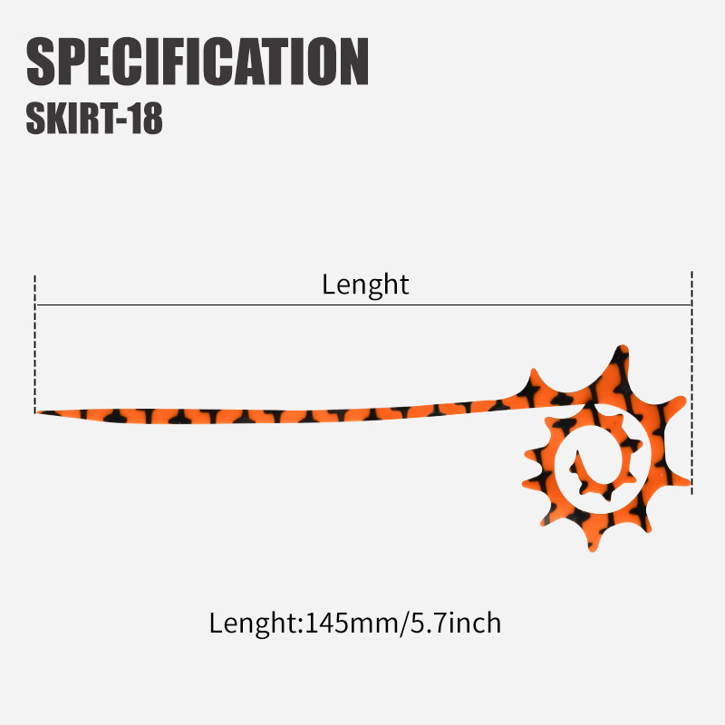 TEASER 5pcs SKIRT-18 145mm Sil - огляд і ціна Fishing Lure Jig