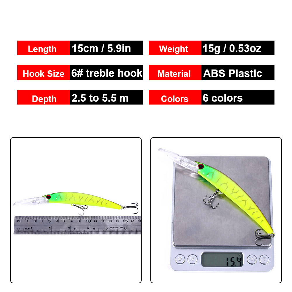 1PCS 15cm 15g  Deep Diving Jer - огляд і ціна Fishing Lure Spinnerbait