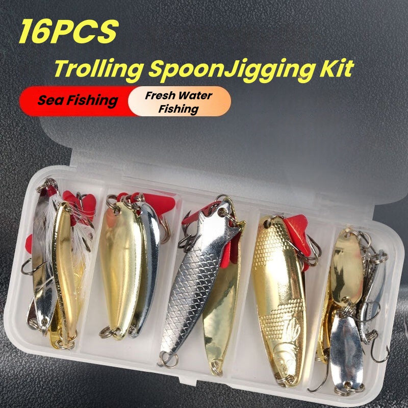 Fishing Lure Kit 16 Pcs Sets T - огляд і ціна Fishing Lure Spoon